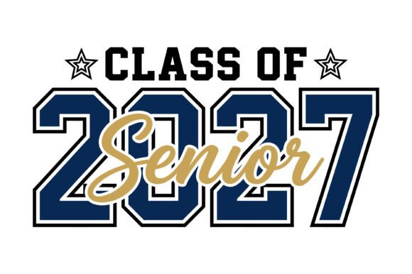 Class of 2027 Senior Navy Gold Script: A Design Asset