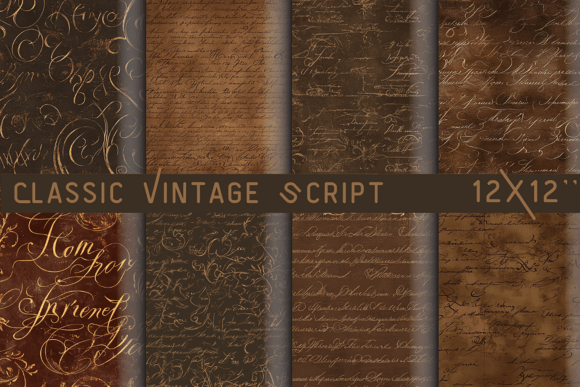 Classic Vintage Script Scrapbook: Timeless Design Assets