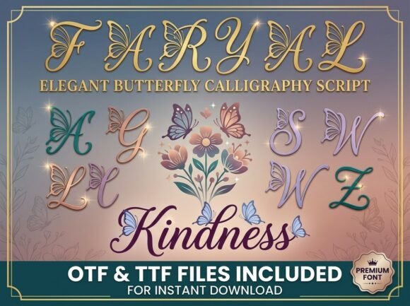 Faryal: Elevate Your Designs with Whimsical Calligraphy